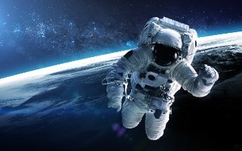 Astronaut floating in outer space